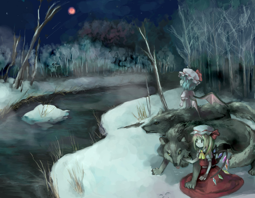 remilia scarlet and flandre scarlet (touhou) drawn by takishima_asaka