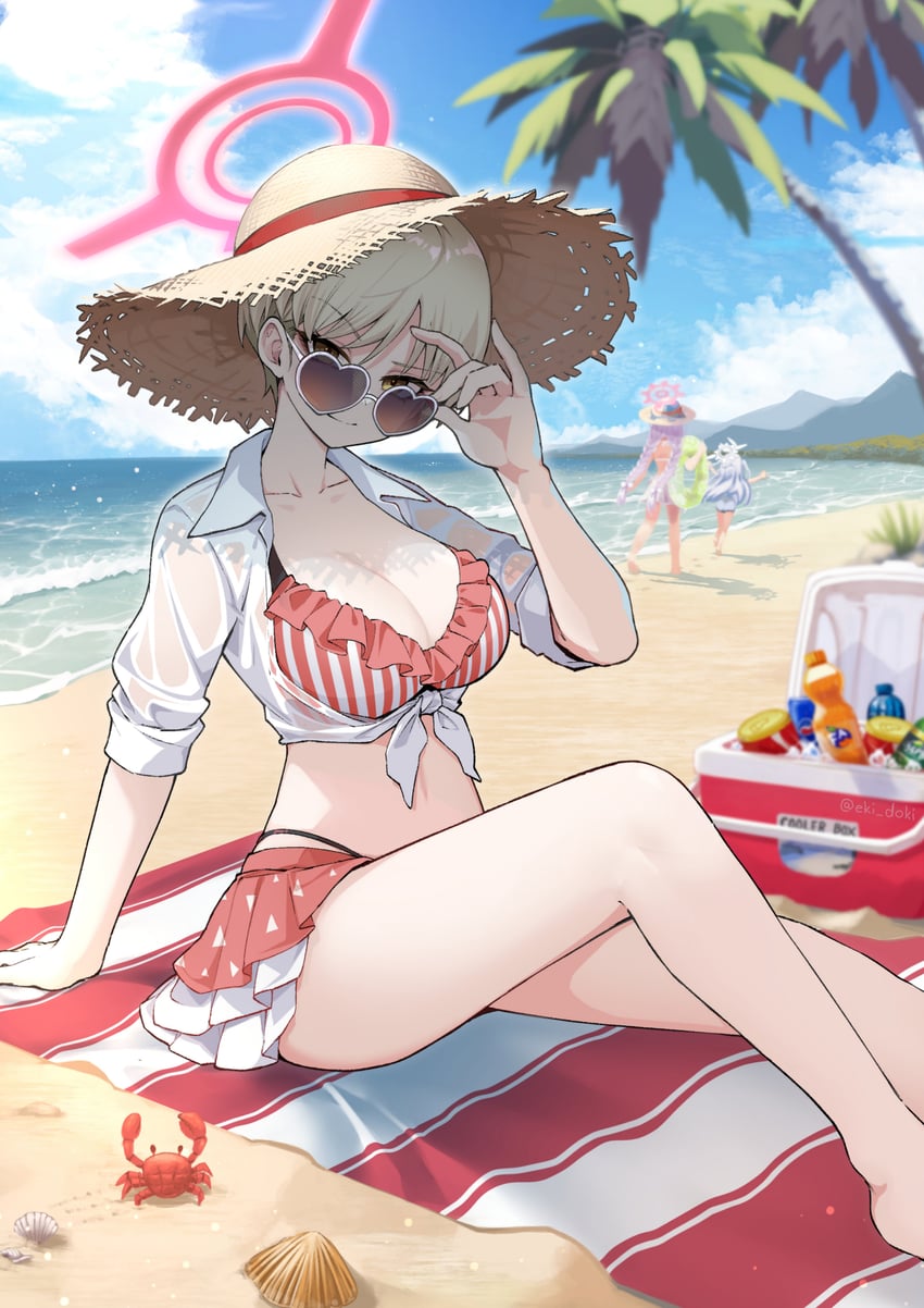 marina, cherino, and tomoe (blue archive) drawn by eki_doki