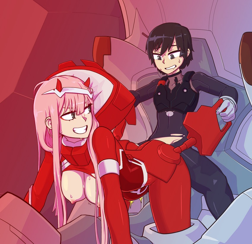 zero two and hiro (darling in the franxx) drawn by tenk.