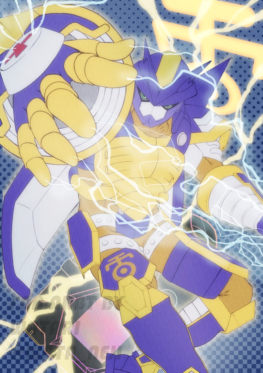blitzmon (digimon) drawn by wata_neji