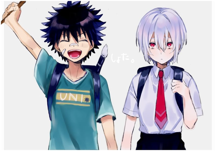 kamijou touma and accelerator (toaru majutsu no index) drawn by uonomesabu