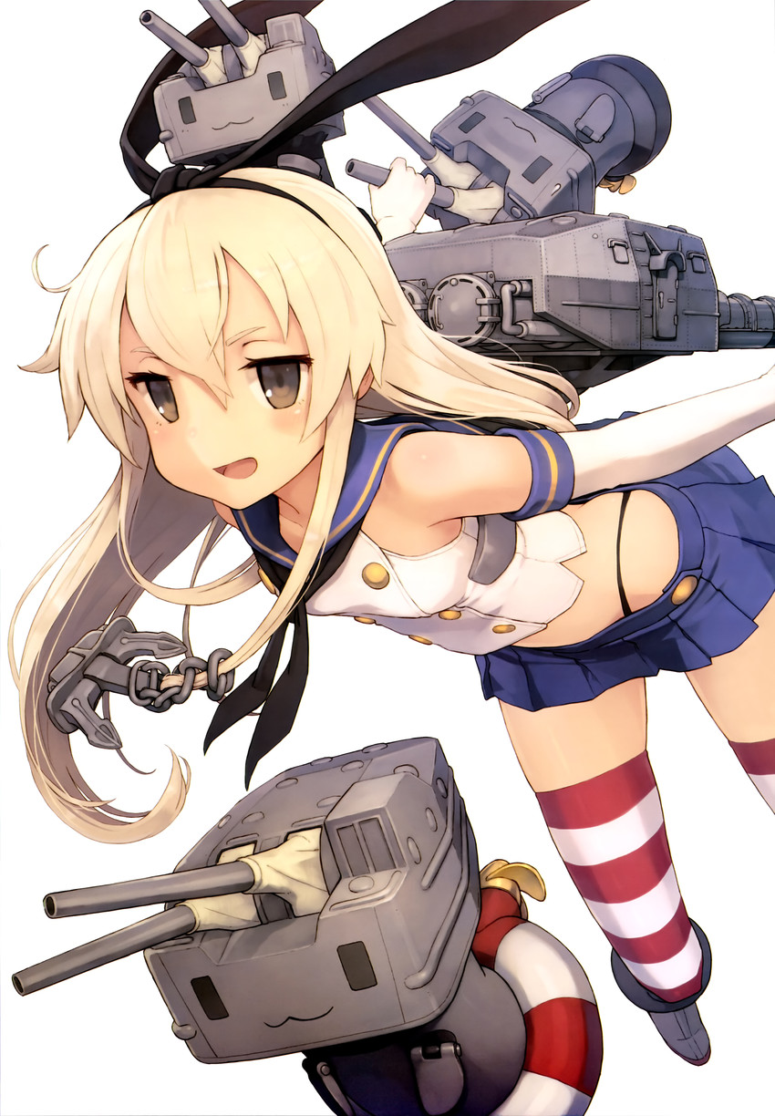 shimakaze and rensouhou-chan (kantai collection and 1 more) drawn by shizuma_yoshinori