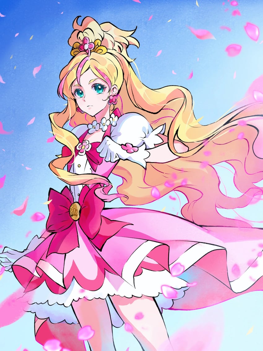 haruno haruka and cure flora (precure and 1 more) drawn by inhan