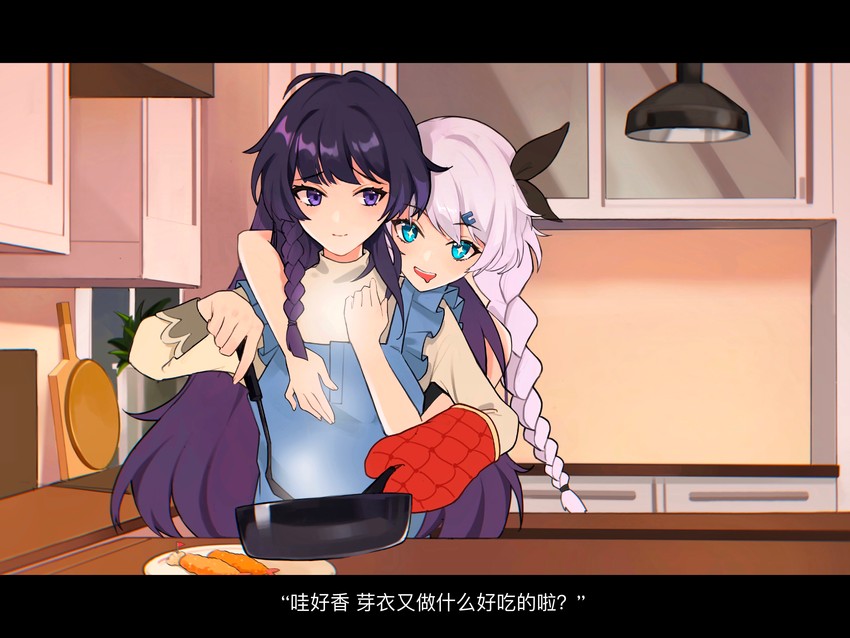 kiana kaslana and raiden mei (honkai and 1 more) drawn by tutou_jiang
