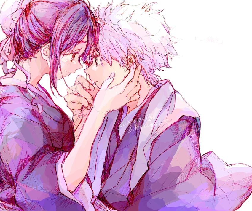 hitsugaya toushirou and hinamori momo (bleach) drawn by tama-chan_(momomomijisakura)
