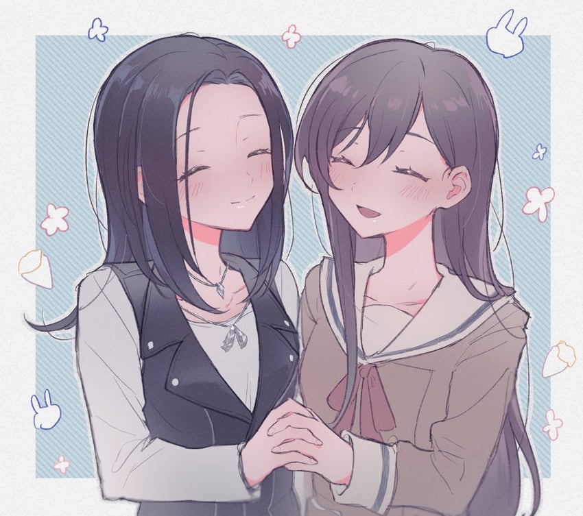 hanazono tae and wakana rei (bang dream!) drawn by shiontaso