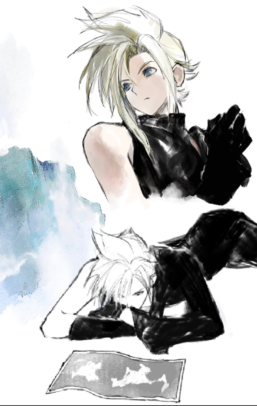 cloud strife (final fantasy and 2 more) drawn by cloud_virtu