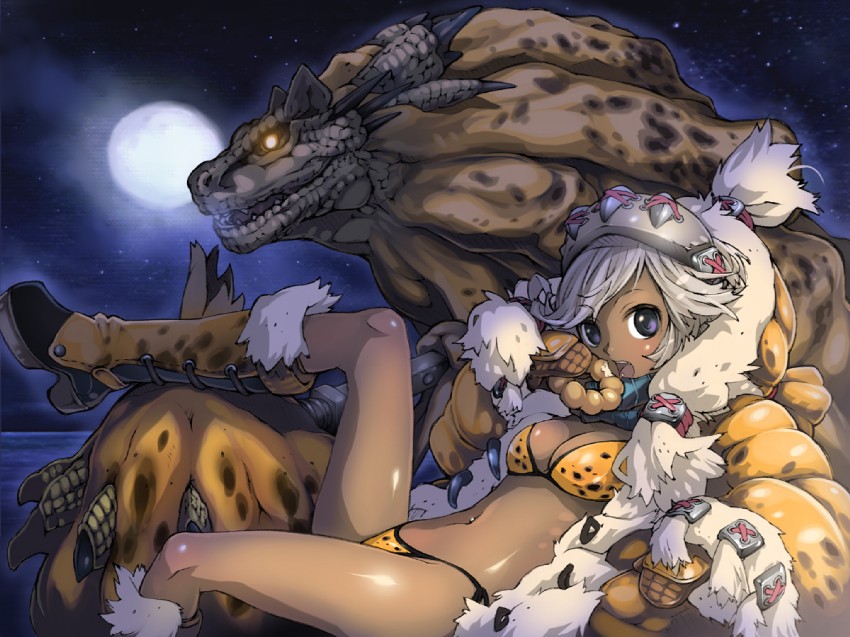 monster hunter and royal ludroth (monster hunter and 1 more) drawn by haku_(sabosoda)