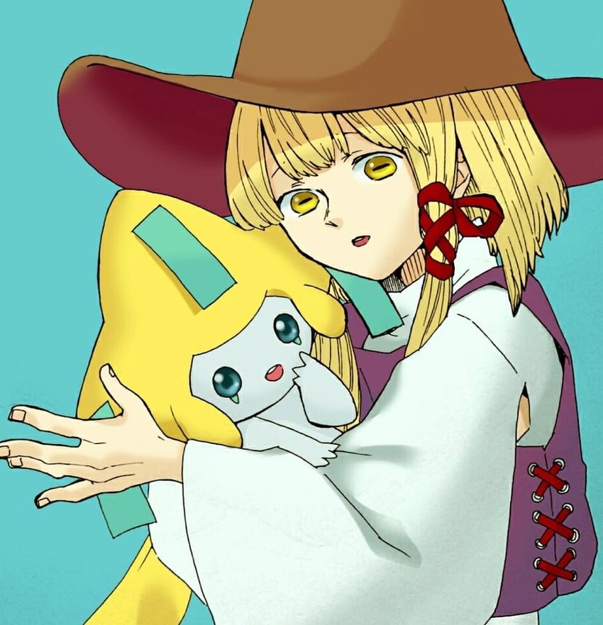 moriya suwako and jirachi (touhou and 1 more) drawn by whoru