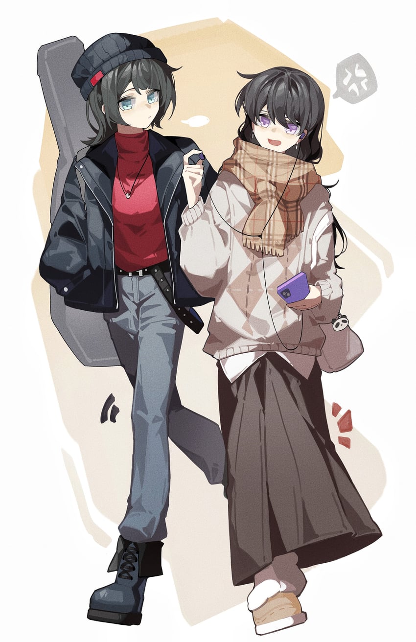 shiina taki and yahata umiri (bang dream! and 1 more) drawn by haobuguniao