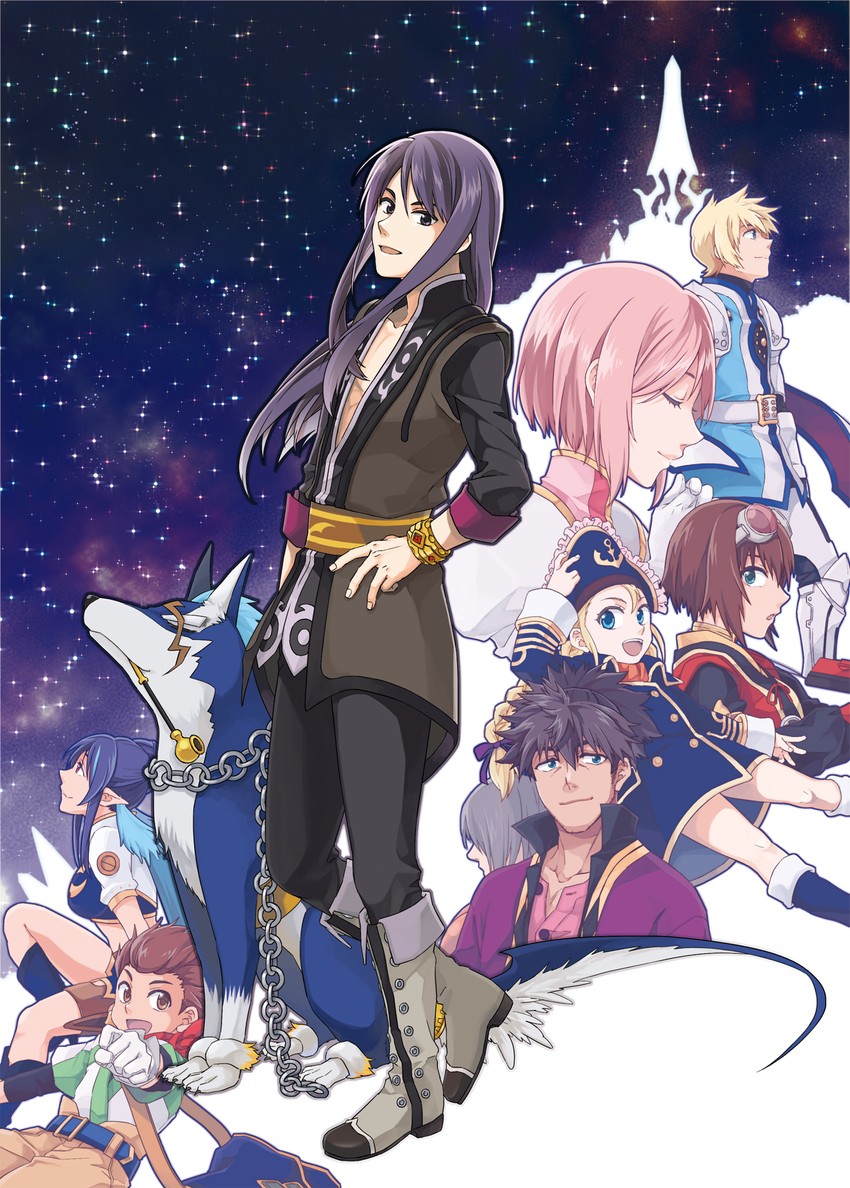 yuri lowell, estellise sidos heurassein, rita mordio, judith, raven, and 5 more (tales of and 1 more) drawn by mae_(machibari365.)