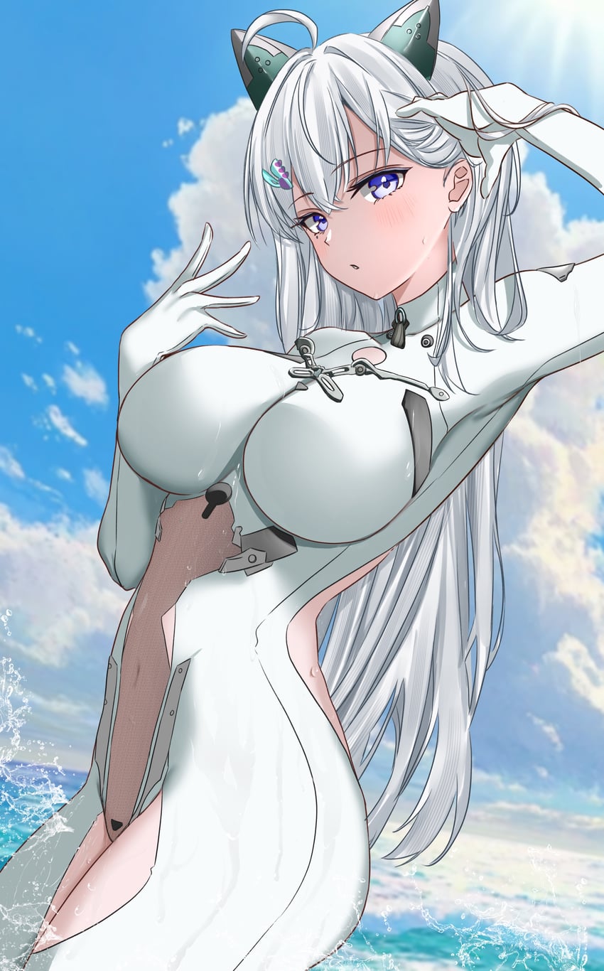 admiral nakhimov and ember amane (azur lane and 1 more) drawn by vayneeeee