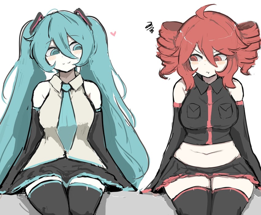 hatsune miku and kasane teto (vocaloid and 1 more) drawn by m3link