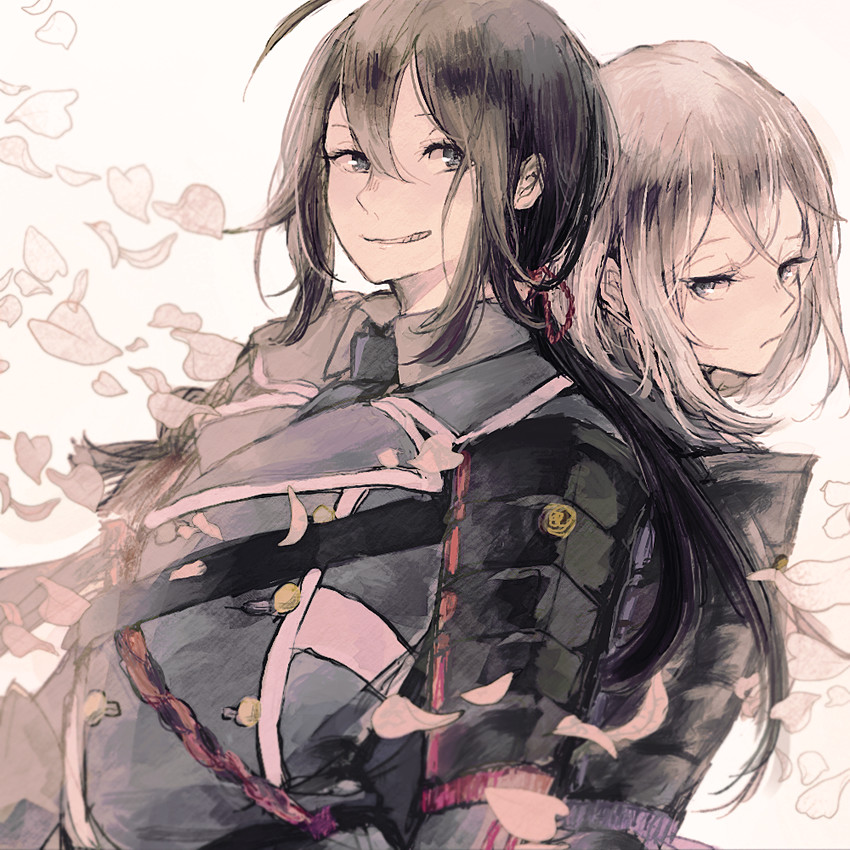 namazuo toushirou and honebami toushirou (touken ranbu) drawn by kasa_mi