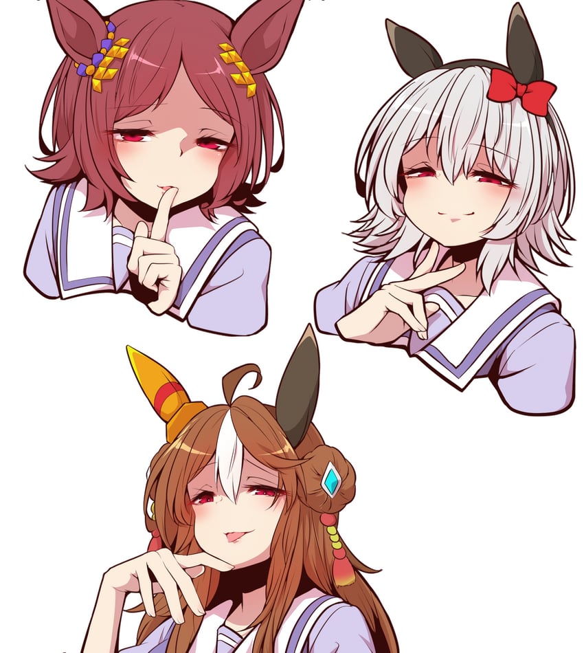 curren chan, copano rickey, and sakura laurel (umamusume) drawn by yonedatomo_mizu