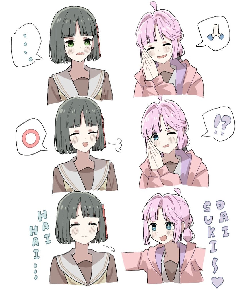 momose ginko and anyoji hime (love live! and 1 more) drawn by s_(y7555128265305)