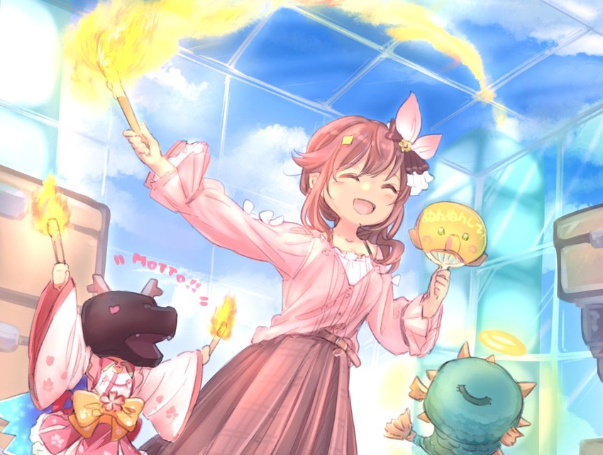 sakura miko, tokino sora, ender dragon, and guardian (hololive and 1 more) drawn by ds_(ndsl)