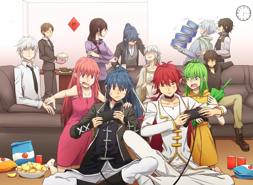 yang jinghua, duanmu xi, yang ning, duanmu luoyue, yinzhe, and 7 more (spiritpact) drawn by ko-ra