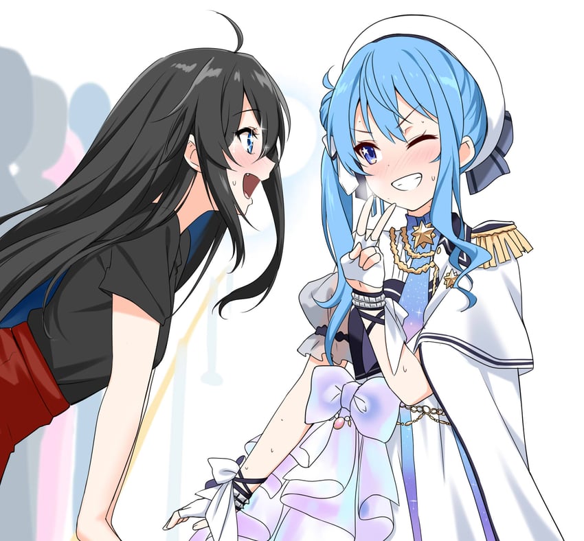 hoshimachi suisei and bellezza felutia (original and 1 more) drawn by felutiahime