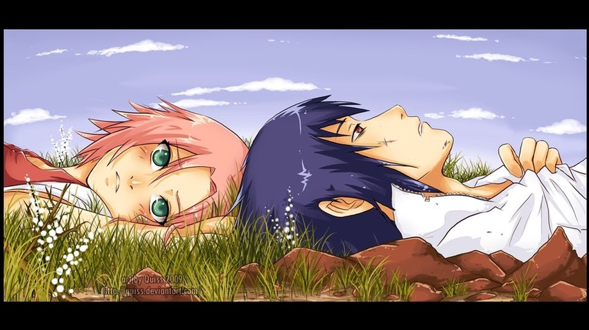 haruno sakura and uchiha sasuke (naruto and 1 more) drawn by quiss