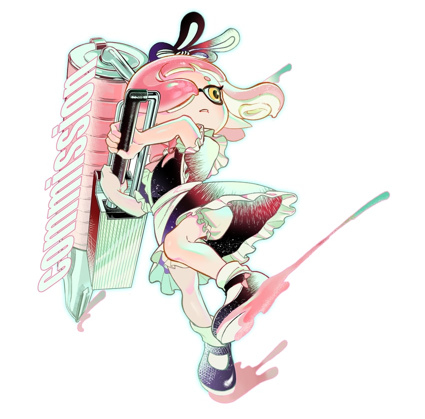 inkling player character and inkling girl (splatoon and 1 more) drawn by heatinsulator