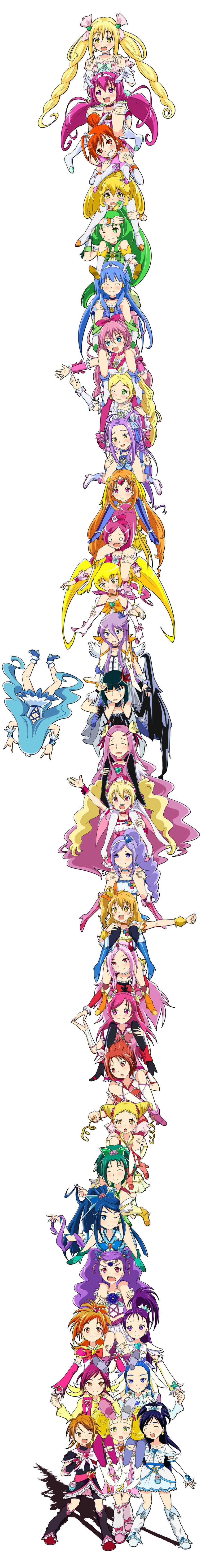 midorikawa nao, kise yayoi, aoki reika, hino akane, houjou hibiki, and 60 more (precure and 11 more) drawn by azumawari_(azumofu)