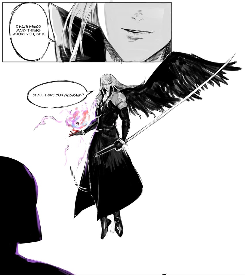 sephiroth and darth vader (final fantasy and 2 more) drawn by yourfreakyneighbourh