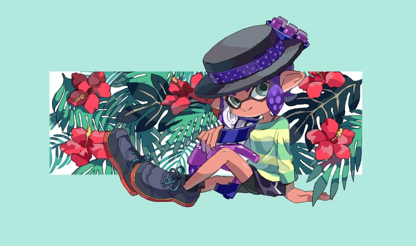 inkling player character and inkling girl (splatoon) drawn by shiohi
