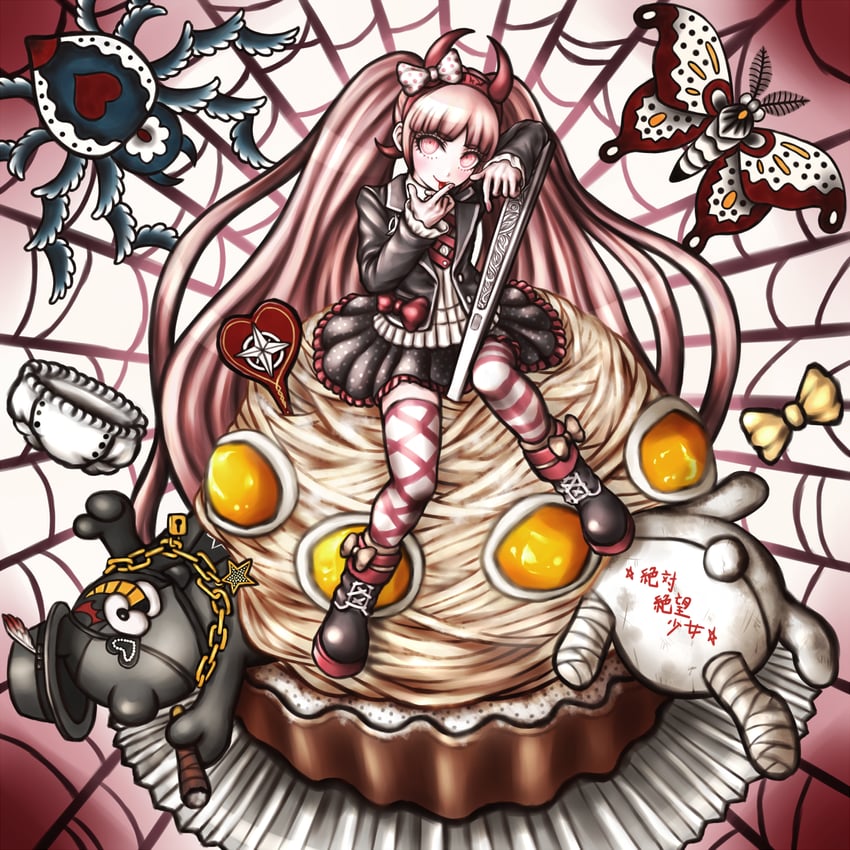 utsugi kotoko, shirokuma, and kurokuma (danganronpa and 1 more) drawn by oyume
