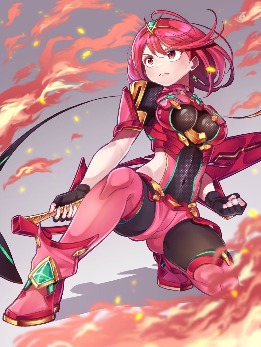 pyra (xenoblade chronicles and 2 more) drawn by shiiba_hiromi