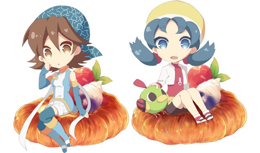 kris, natu, and mint (pokemon and 3 more) drawn by setsura_(aowata35)
