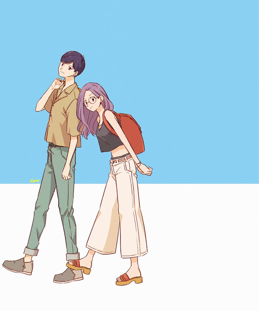 inoue miyako and ichijouji ken (digimon and 1 more) drawn by gdn0522