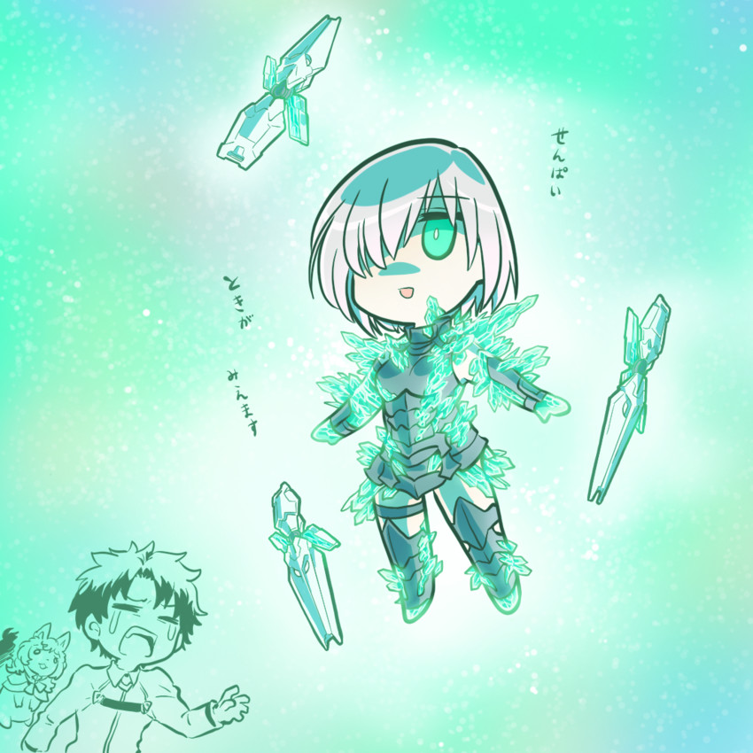 mash kyrielight, fujimaru ritsuka, and fou (fate and 4 more) drawn by kato_takuji