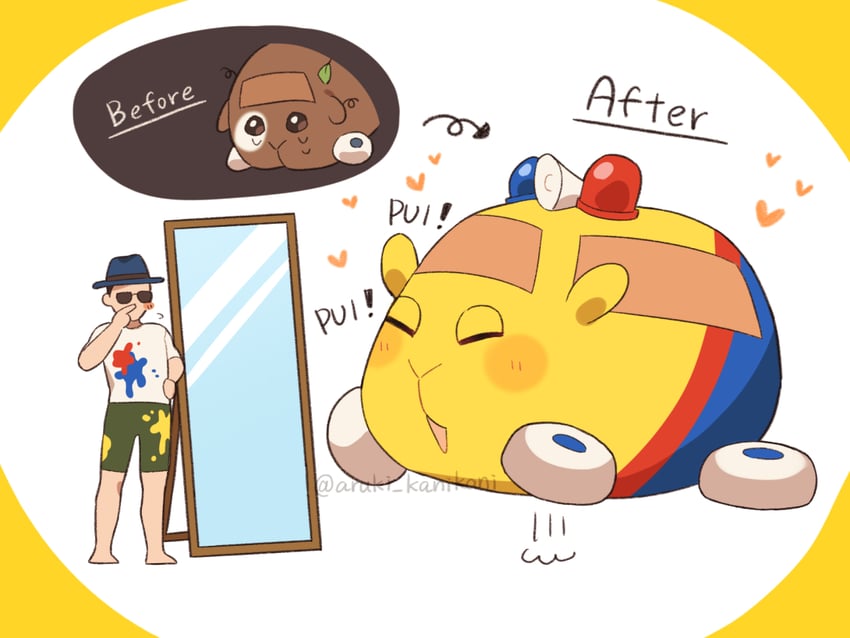 action molcar (pui pui molcar) drawn by kani_aruki_(aruki_kanikani)