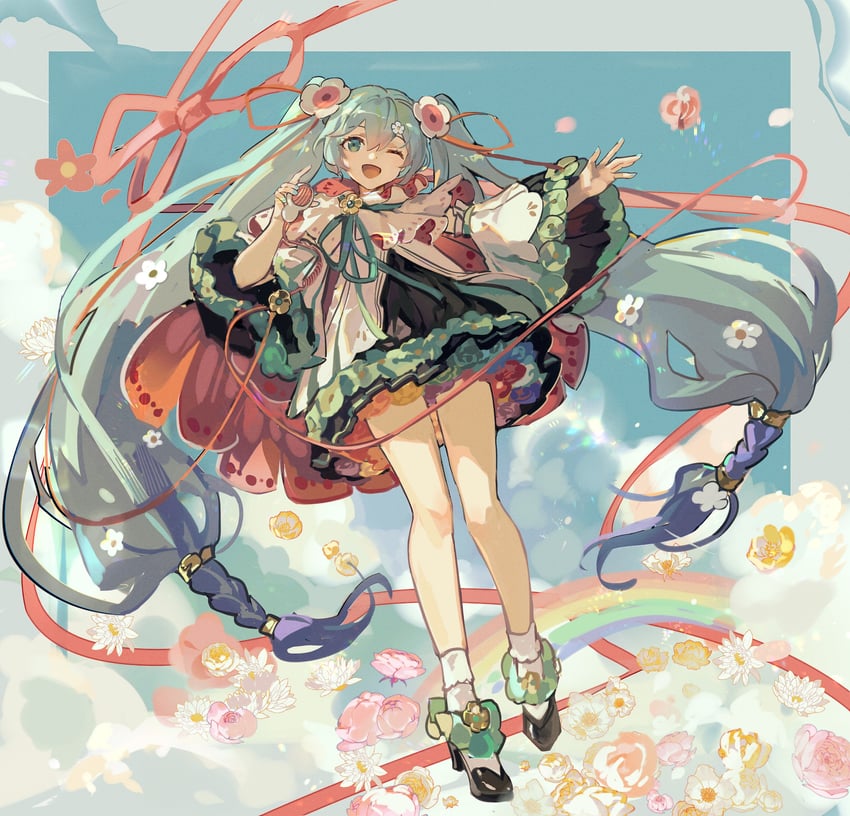 hatsune miku and magical mirai miku (vocaloid and 1 more) drawn by mento