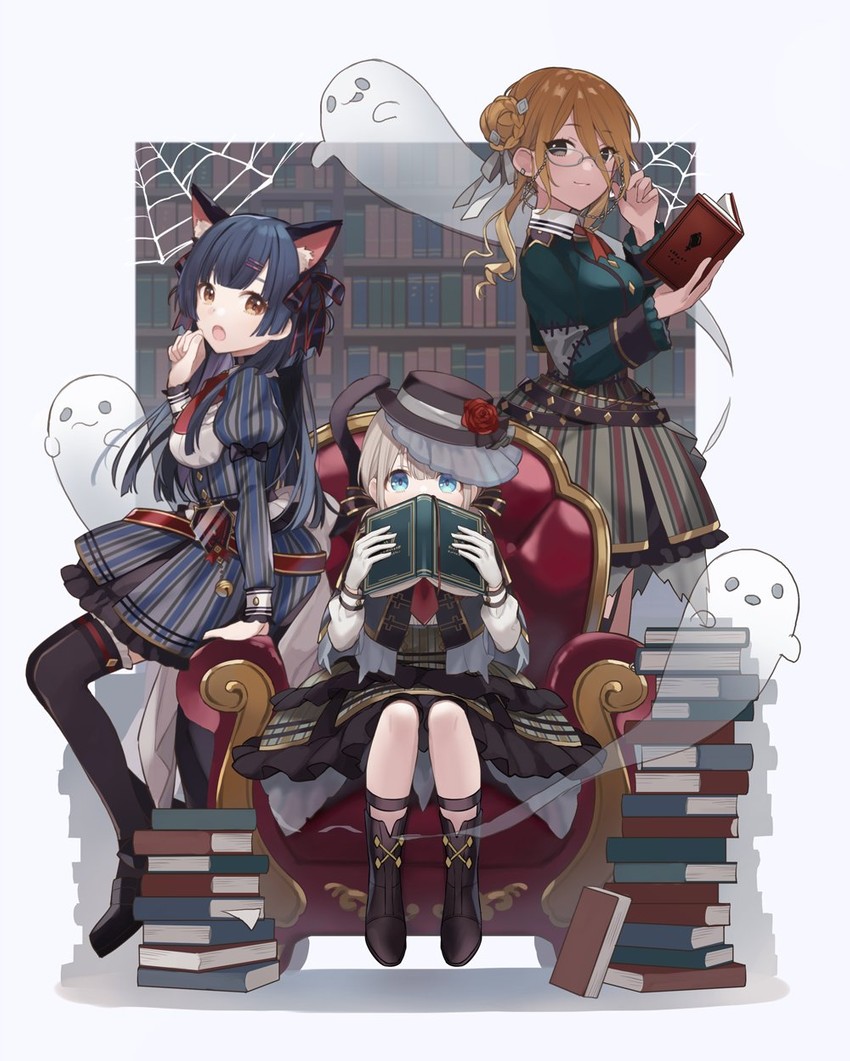 mayuzumi fuyuko, serizawa asahi, and izumi mei (idolmaster and 1 more) drawn by chiri_(ch!)