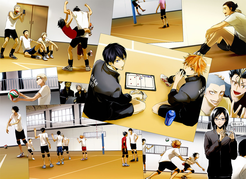sawamura daichi, shimizu kiyoko, tsukishima kei, sugawara koushi, nishinoya yuu, and 4 more (haikyuu!!) drawn by joka_(night_gate)