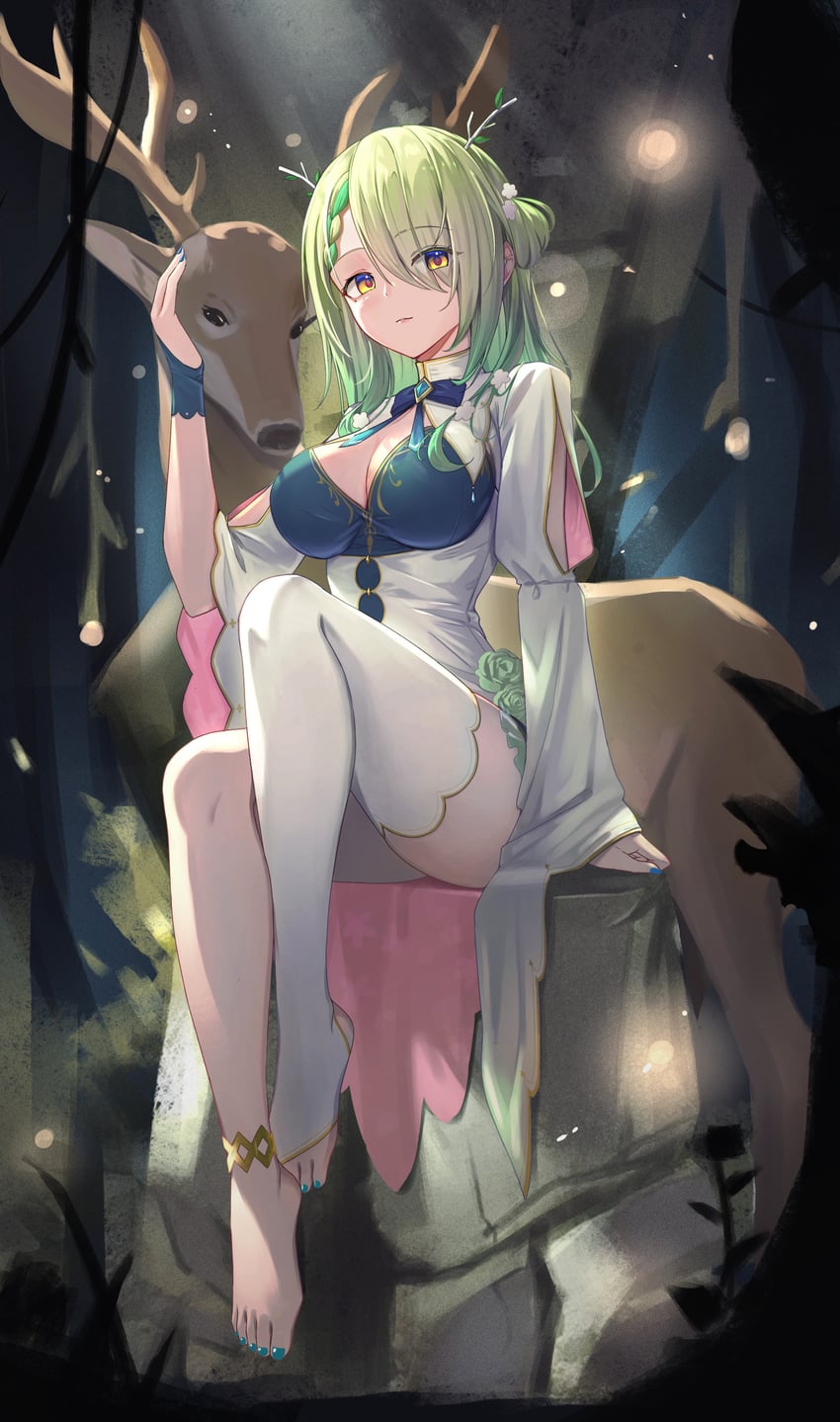 ceres fauna (hololive and 1 more) drawn by tokisaka_makoto