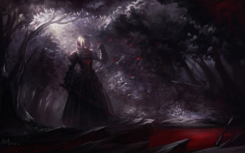 artoria pendragon and saber alter (fate and 2 more) drawn by alcd