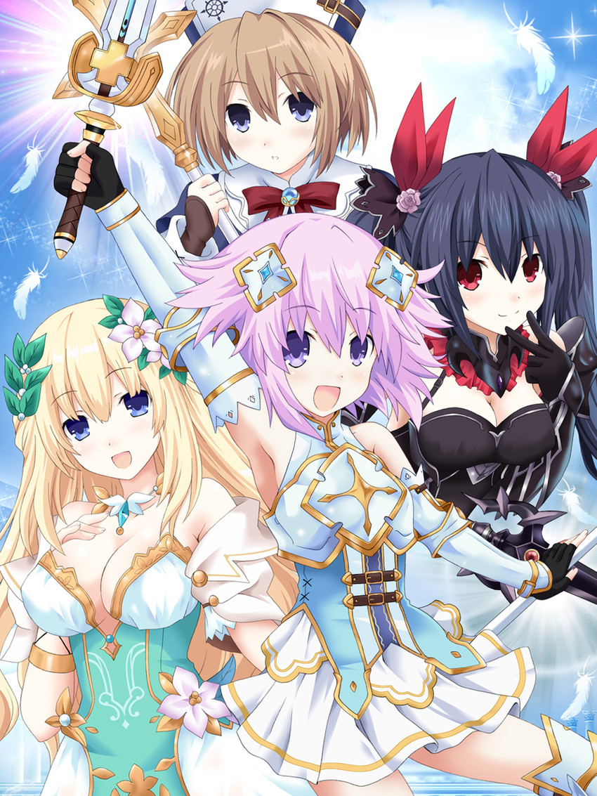 neptune, noire, blanc, and vert (neptune and 1 more) drawn by kagura_ittou