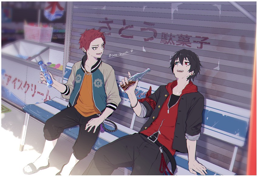 yamada ichiro and harai kuko (hypnosis mic) drawn by take_bayashi_3d
