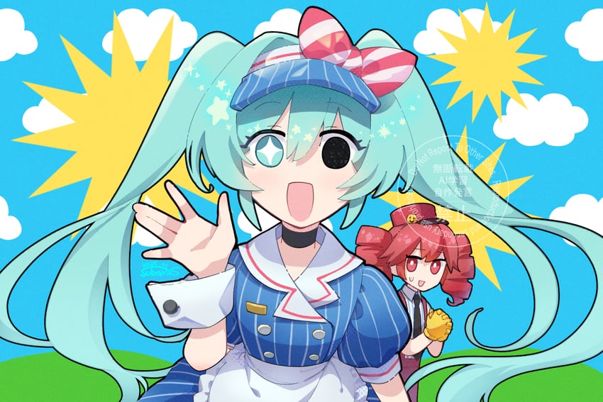 hatsune miku and kasane teto (vocaloid and 2 more) drawn by suzushiro_subaru