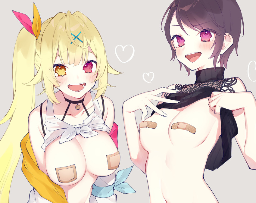 hoshikawa sara and gundou mirei (nijisanji) drawn by chiyomaru_(yumichiyo0606)