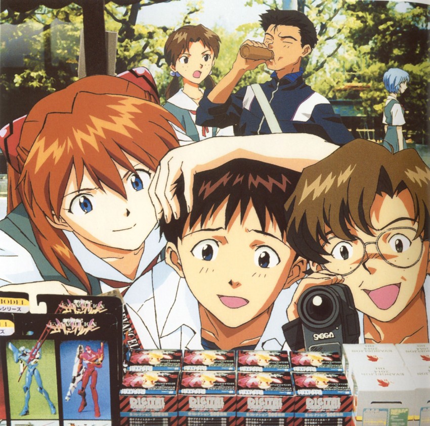 souryuu asuka langley, ayanami rei, ikari shinji, aida kensuke, horaki hikari, and 1 more (neon genesis evangelion) drawn by nakayama_katsuichi