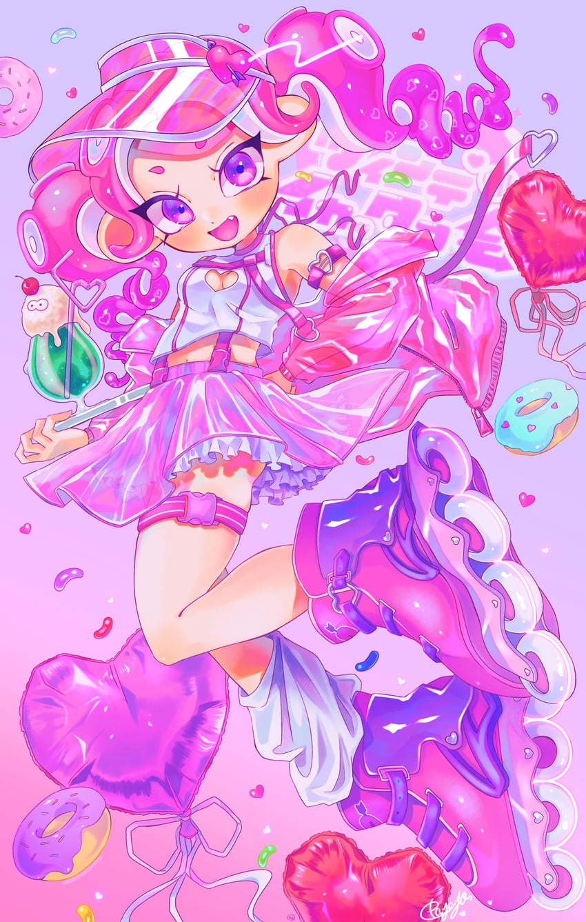 octoling player character and octoling girl (splatoon) drawn by payayo884