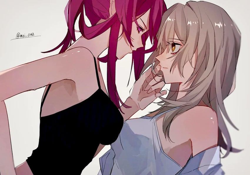 trailblazer, stelle, and kafka (honkai and 1 more) drawn by shino_(moi_0142)