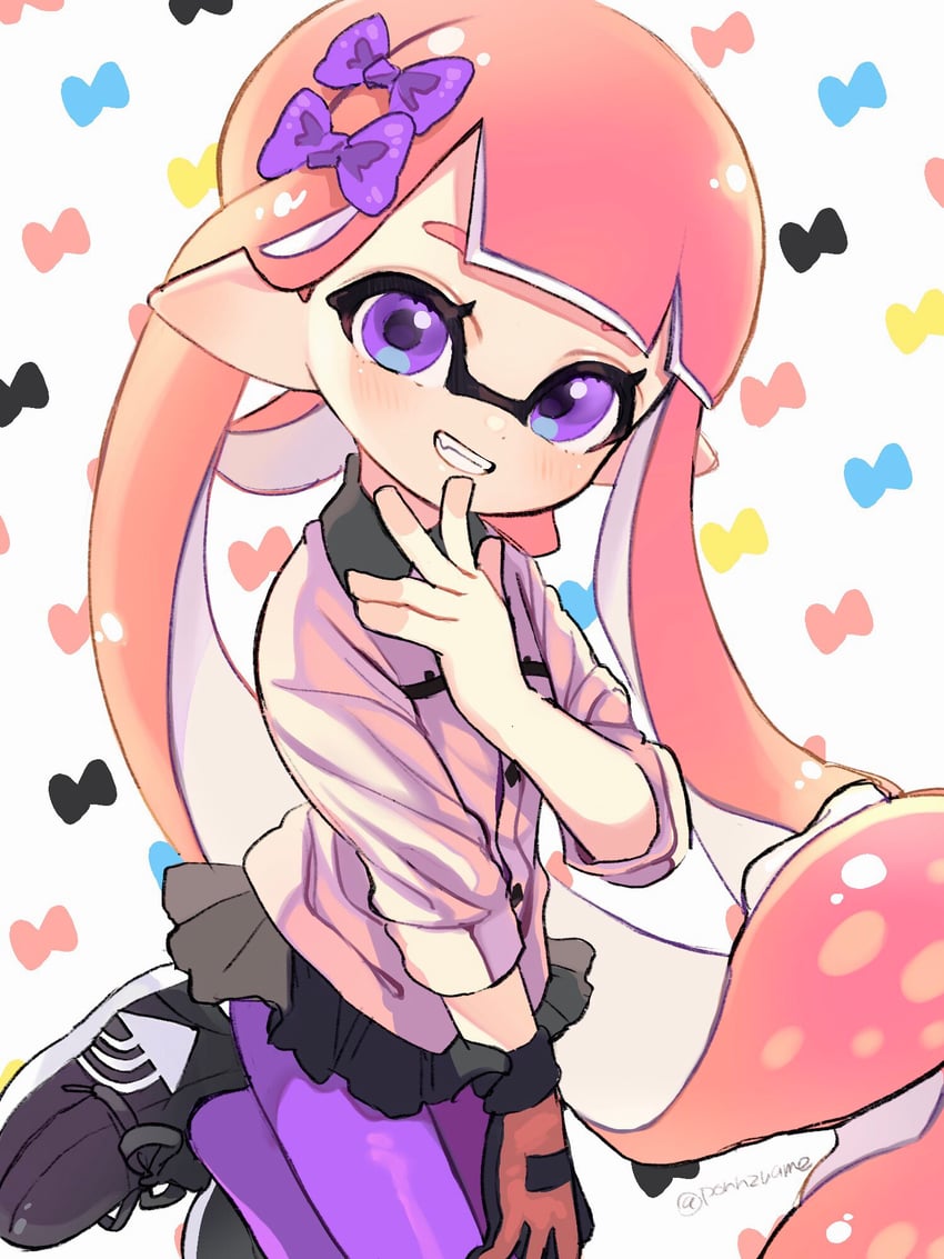 inkling player character and inkling girl (splatoon) drawn by amezawa_koma