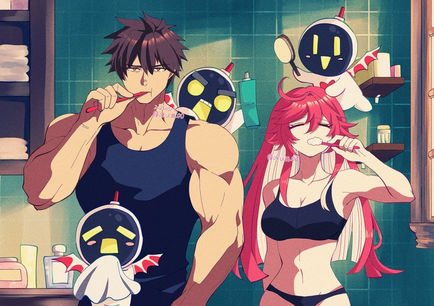 jack-o' valentine, sol badguy, knight servant, magician servant, and lancer servant (guilty gear and 1 more) drawn by ume_(okum_00)