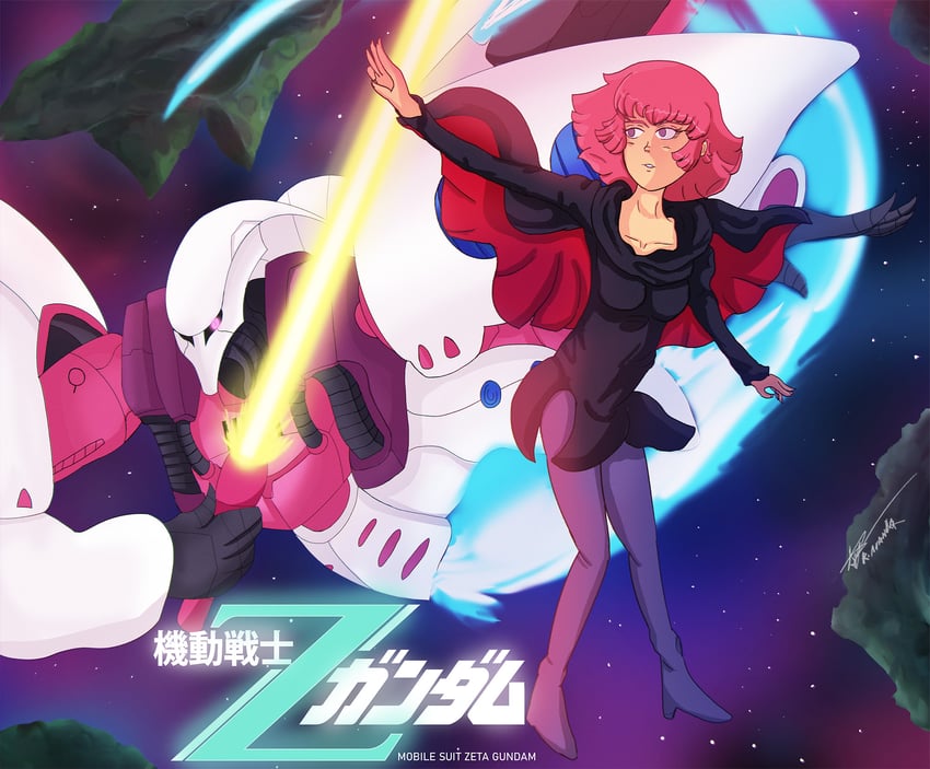haman karn and qubeley (gundam and 1 more) drawn by rodaranda_art