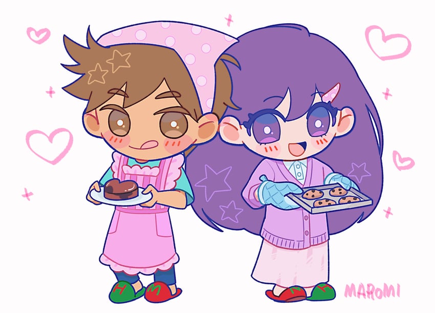 mari and hero (omori) drawn by maromichan